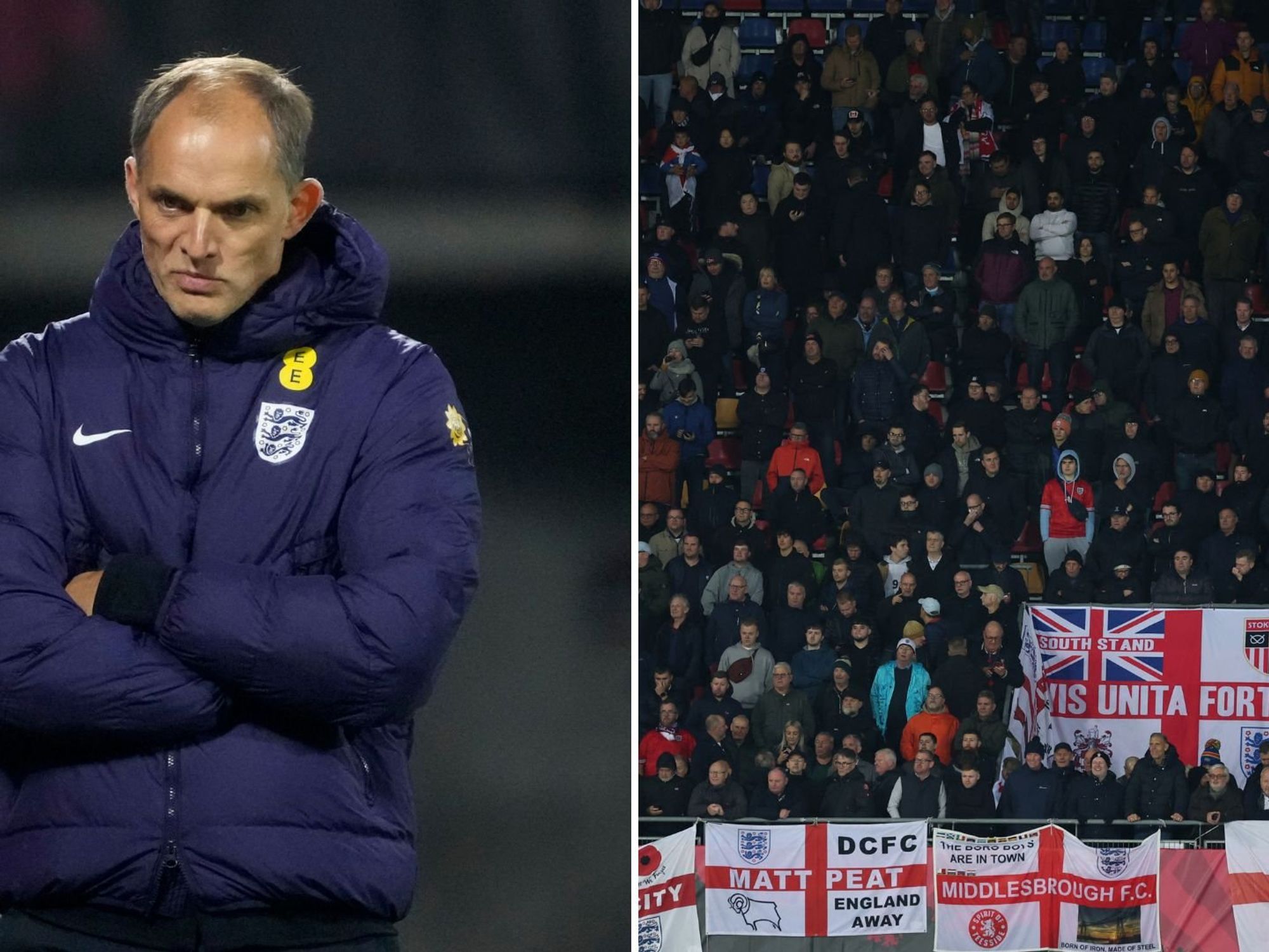 Thomas Tuchel addresses chants from England support during Latvia win