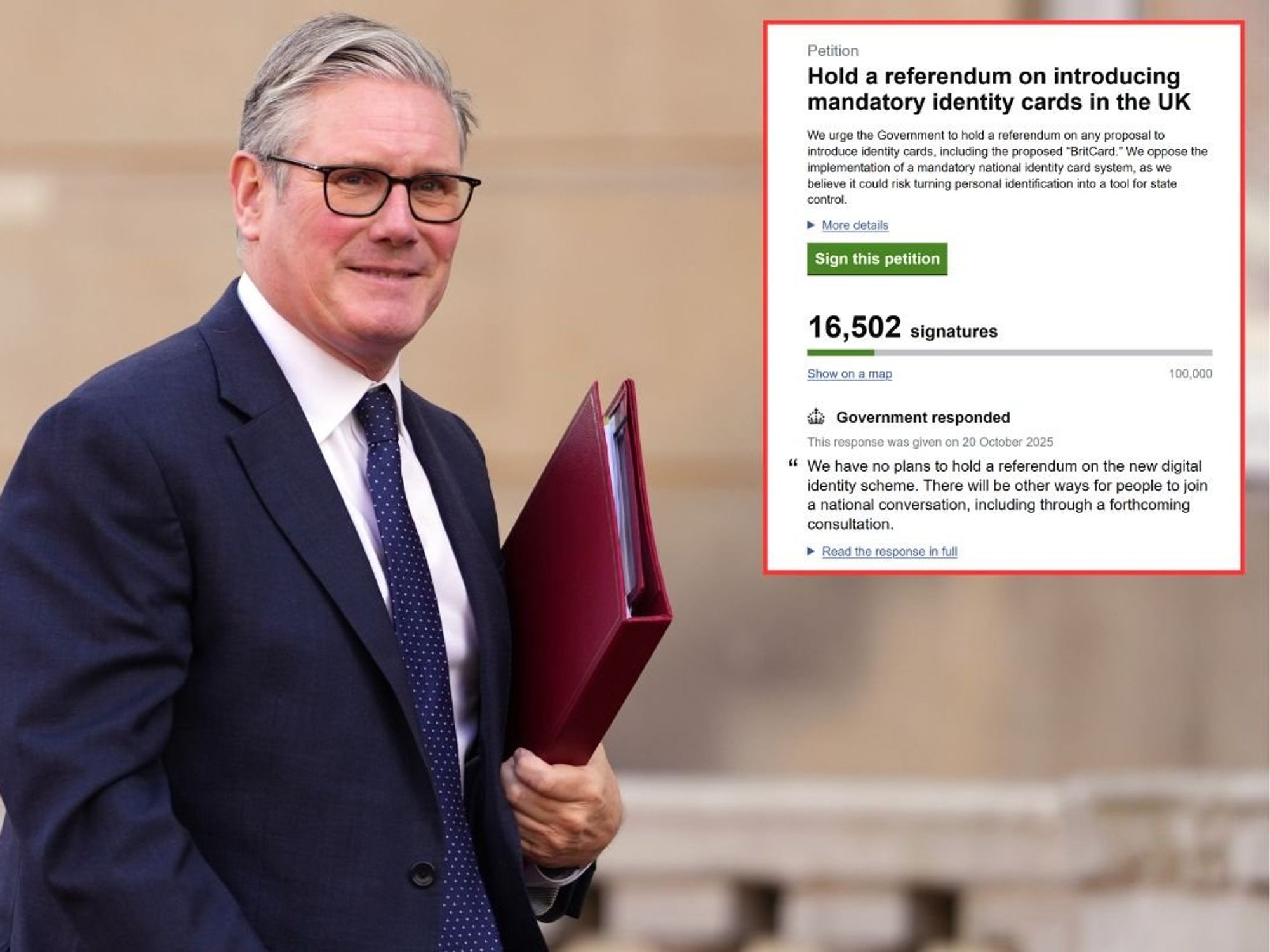 Britons sign petition demanding Digital ID referendum as fury grows at Keir Starmer’s push for ‘s...