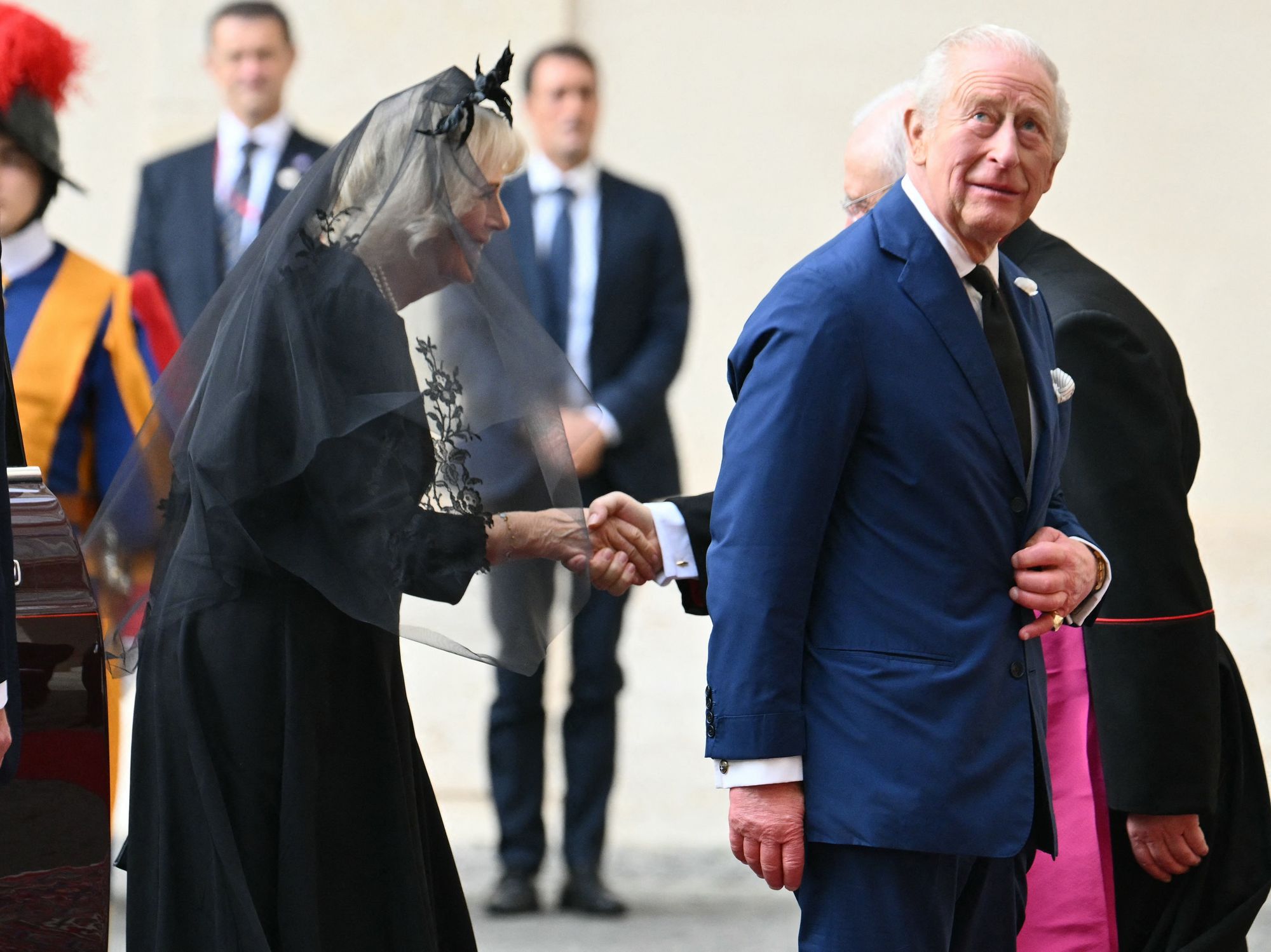 King Charles and Queen Camilla arrive at the Vatican ahead of historic meeting with Pope Leo
