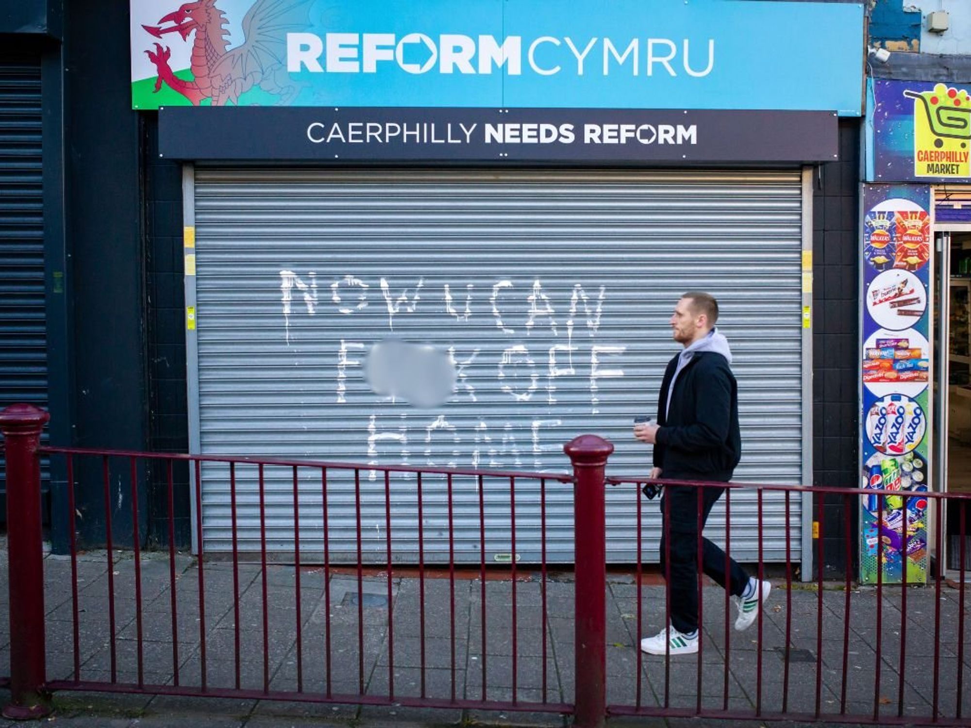 Reform UK office vandalised with 'f**k off home' message after defeat in 'dark tricks' by-election