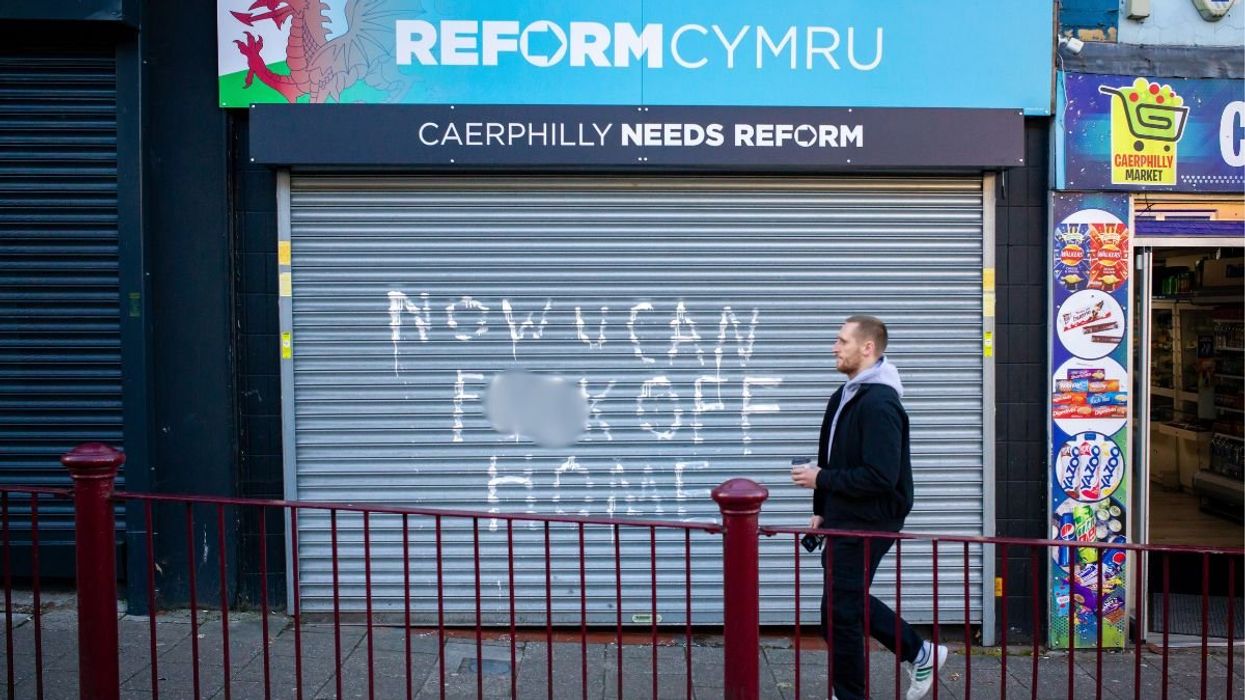 Reform UK office vandalised with 'f**k off home' message after defeat in 'dark tricks' by-election