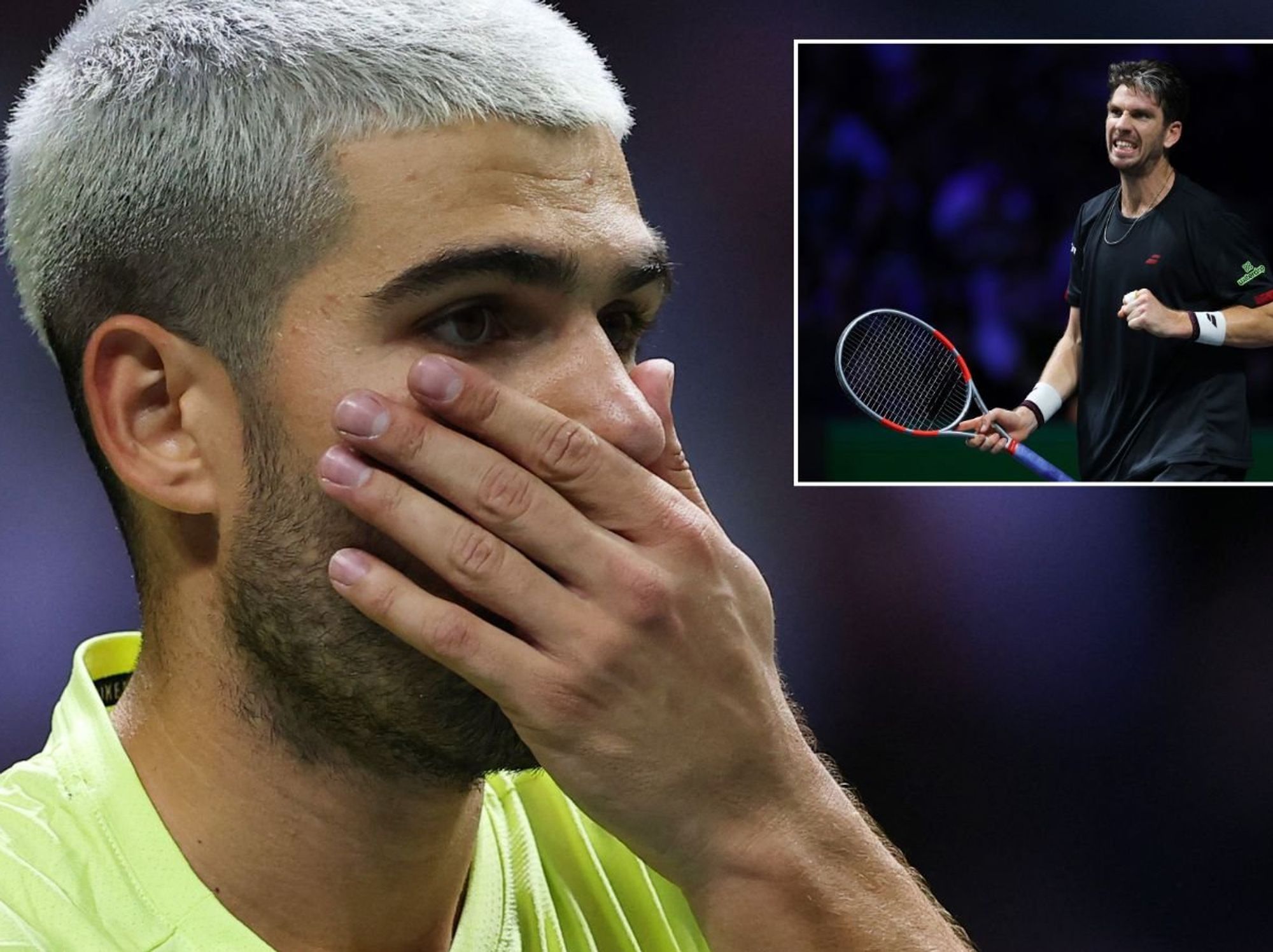 Carlos Alcaraz explains furious chat with coach after losing Paris Masters clash to Cameron Norrie