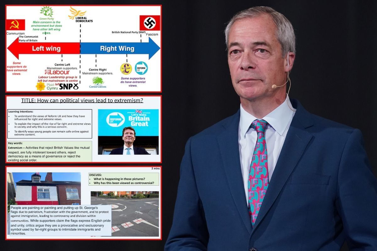 Schoolchildren told Reform UK is 'extremist' and St George’s flag is 'far-right exclusionary symbol'