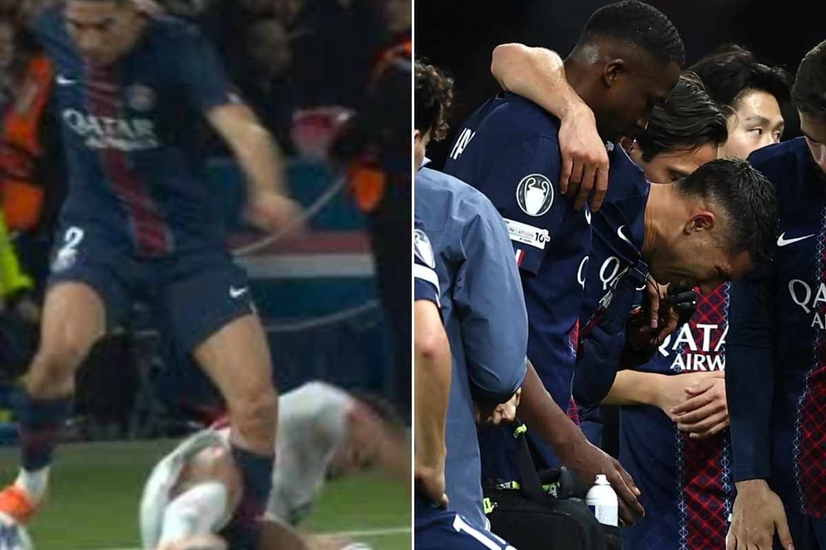 Luis Diaz breaks silence after horror tackle on Achraf Hakimi forced PSG star to leave the pitch in tears