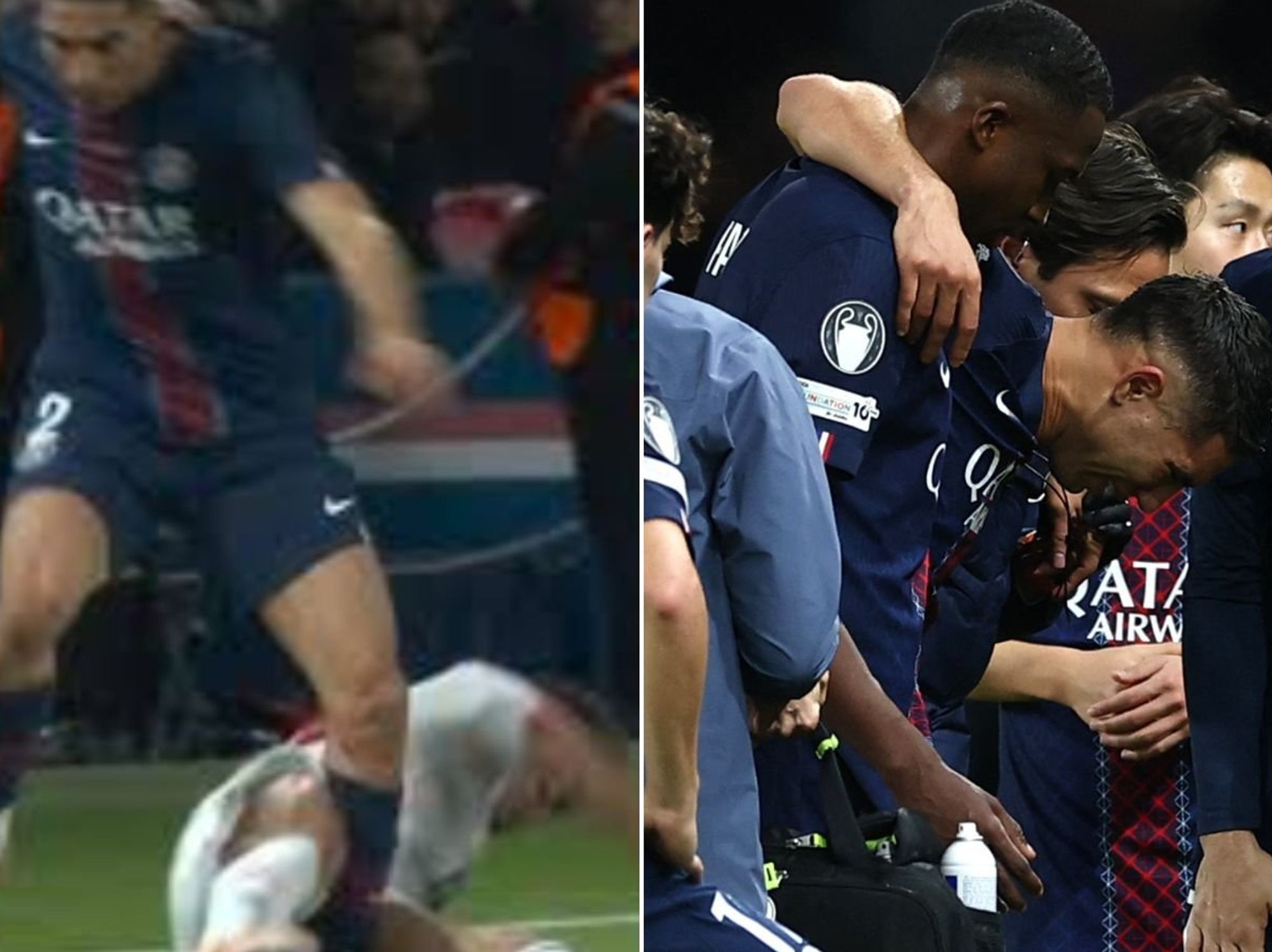 Luis Diaz breaks silence after horror tackle on Achraf Hakimi forced PSG star to leave the pitch in tears