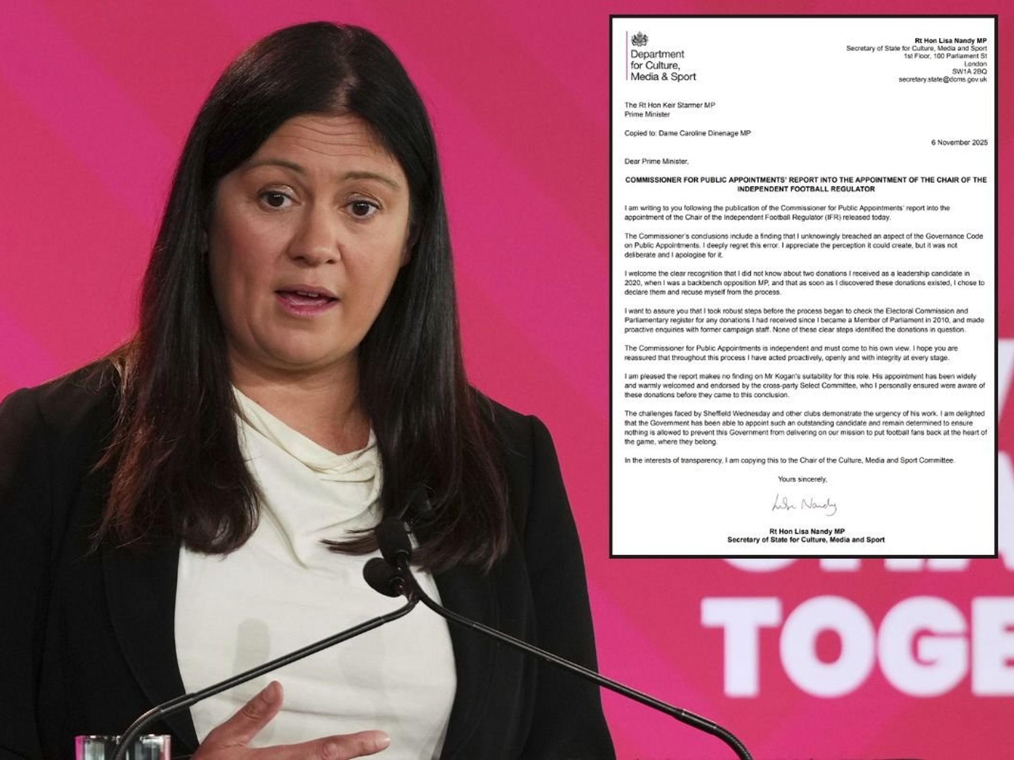 Lisa Nandy issues grovelling apology after breaking governance code by appointing Labour donor as...