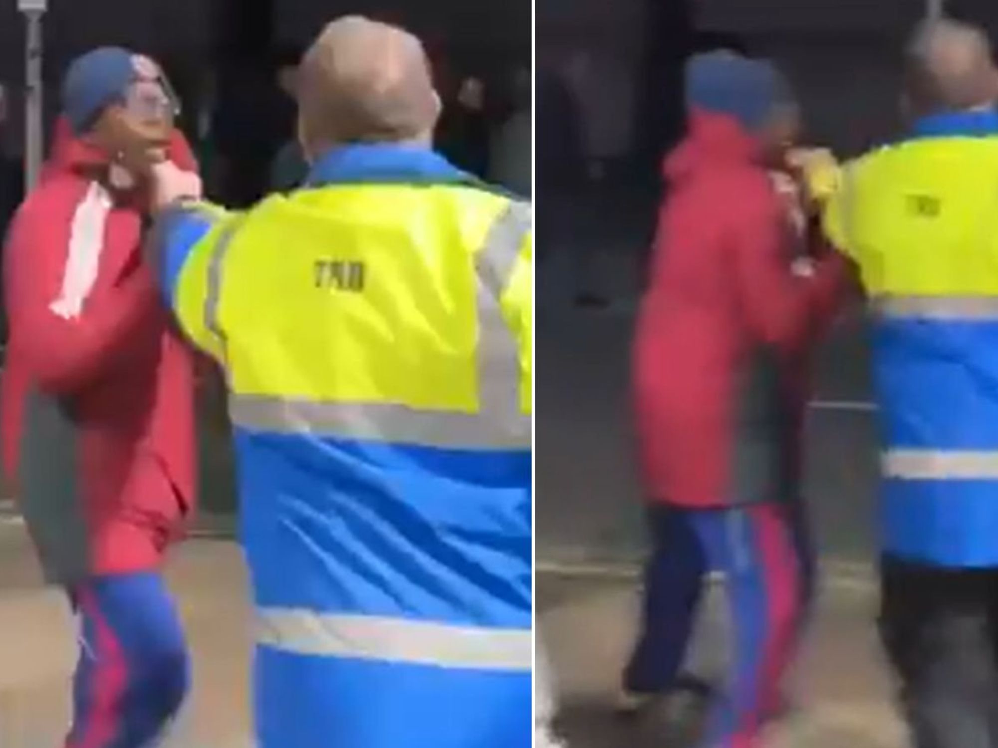 Arsenal superfan filmed being throttled by steward as tensions boil over after Sunderland draw