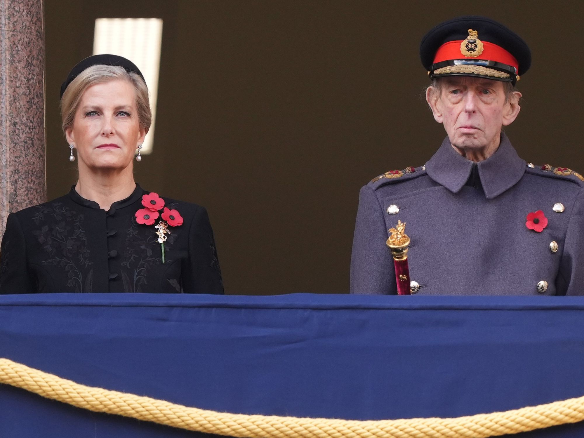 Duchess of Edinburgh comforts Duke of Kent on Remembrance Sunday in emotional moment