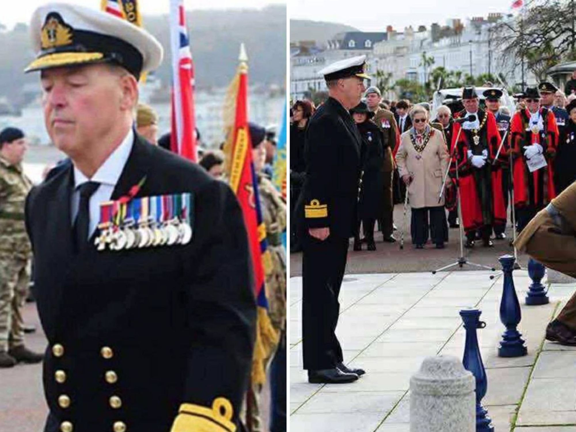Veterans furious after imposter admiral with fake medals blags way into Remembrance service