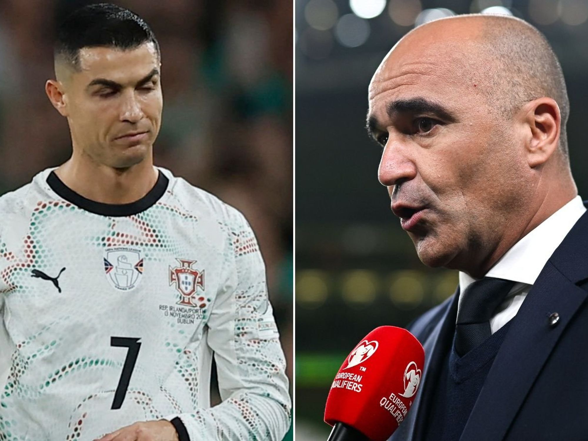 Portugal boss Roberto Martinez makes feelings clear after Cristiano Ronaldo's red card in Ireland defeat