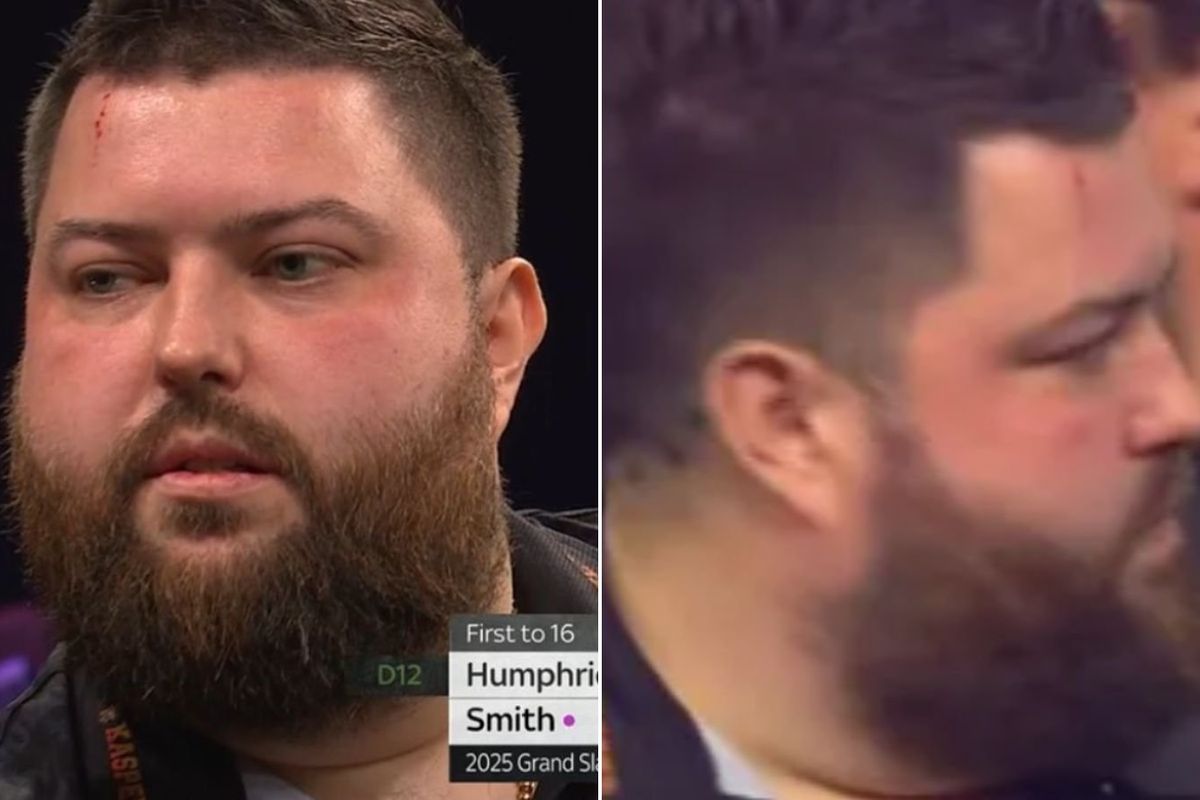 Michael Smith leaves Luke Humphries stunned after cutting head twice during Grand Slam of Darts defeat