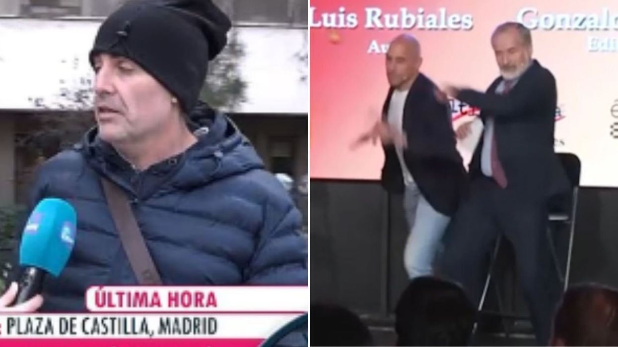 Luis Rubiales' uncle makes Benidorm joke after pelting former Spanish football chief with eggs in wild scenes