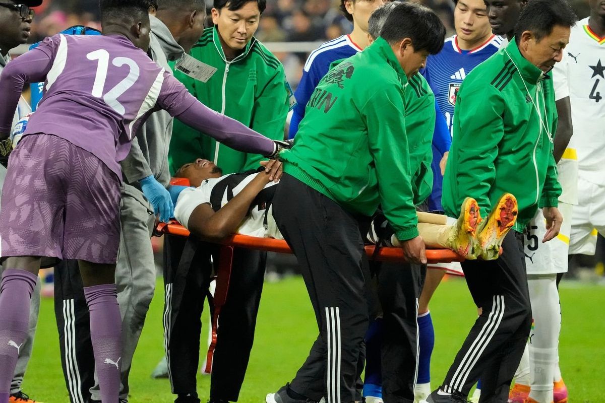 Football star taken to hospital after being left screaming in agony following horrific injury