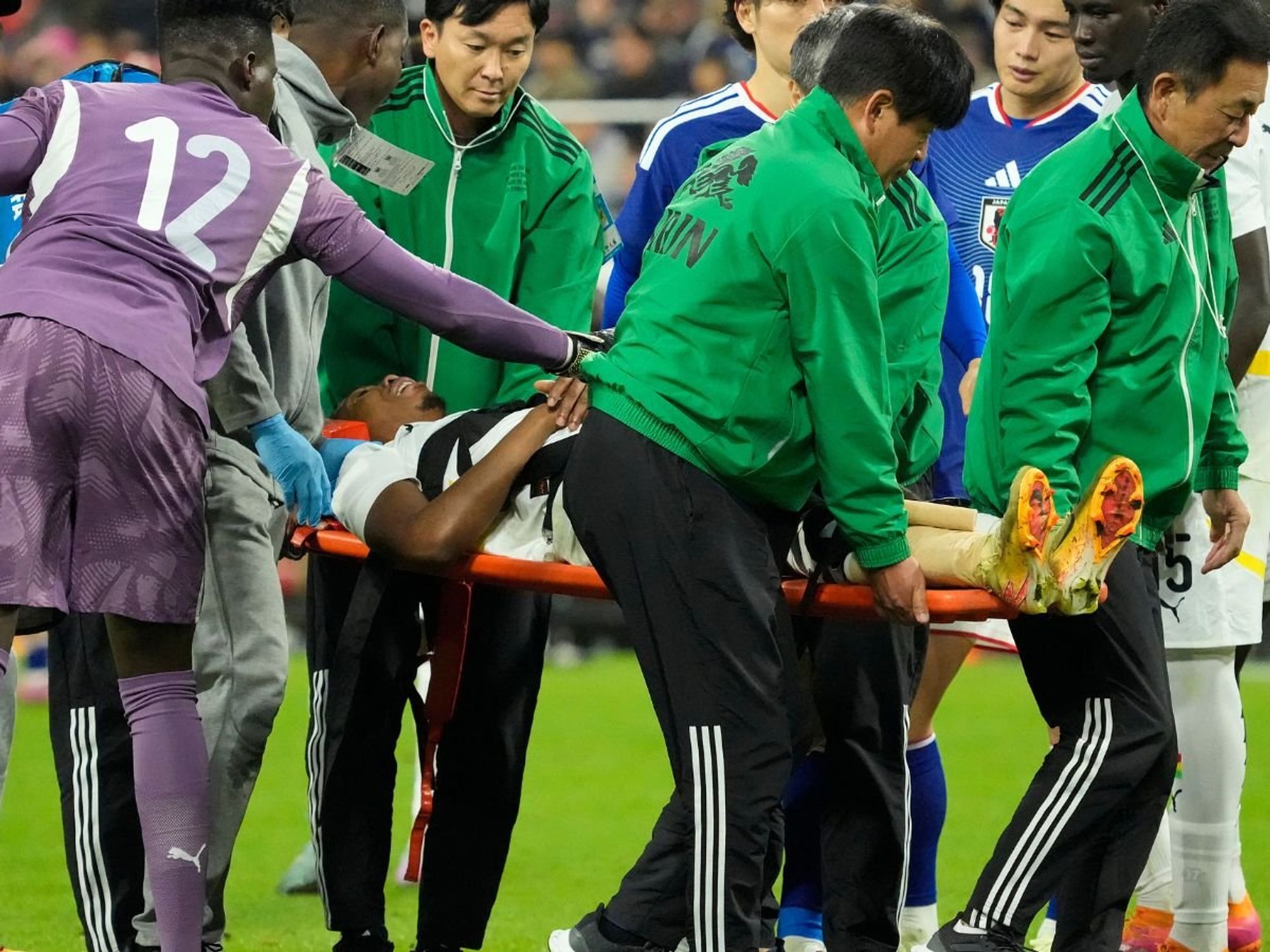 Football star taken to hospital after being left screaming in agony following horrific injury