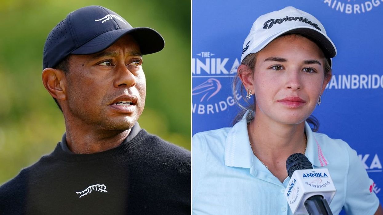 Tiger Woods gives advice to Kai Trump, 18, after US President's granddaughter's nightmare LPGA debut