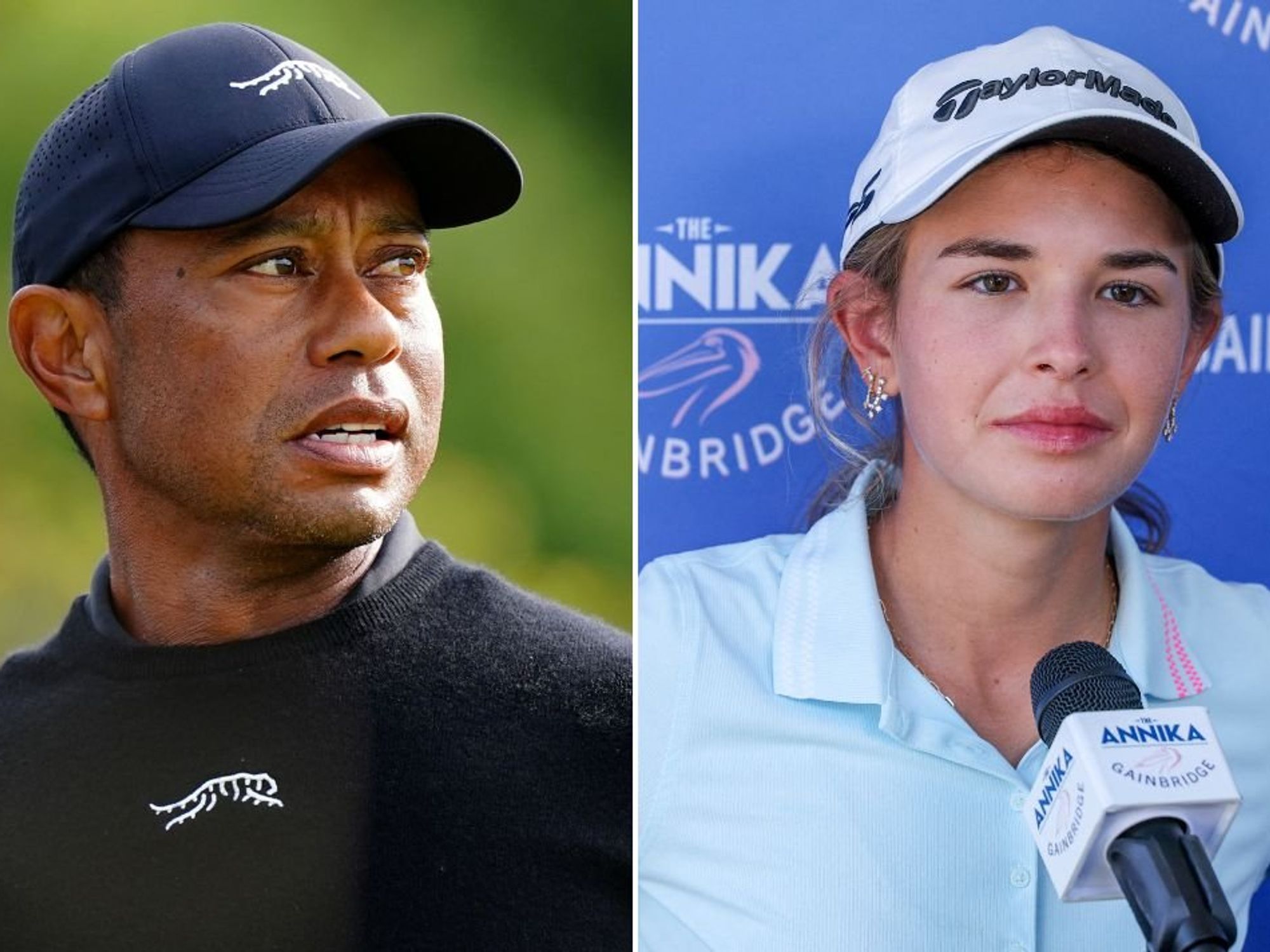 Tiger Woods gives advice to Kai Trump, 18, after US President's granddaughter's nightmare LPGA debut