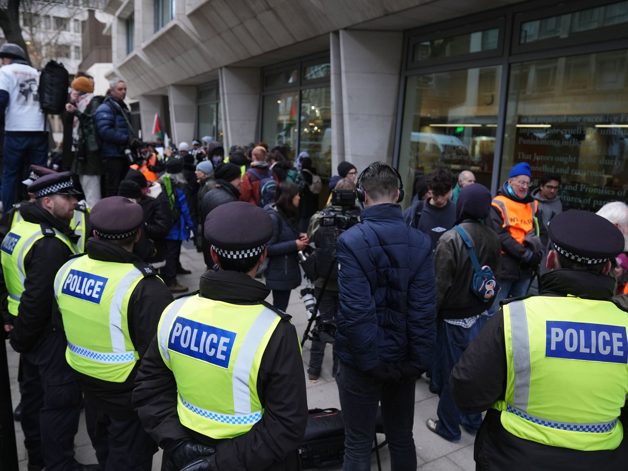 Pensioner, 89, charged over protest that 'overwhelmed' police