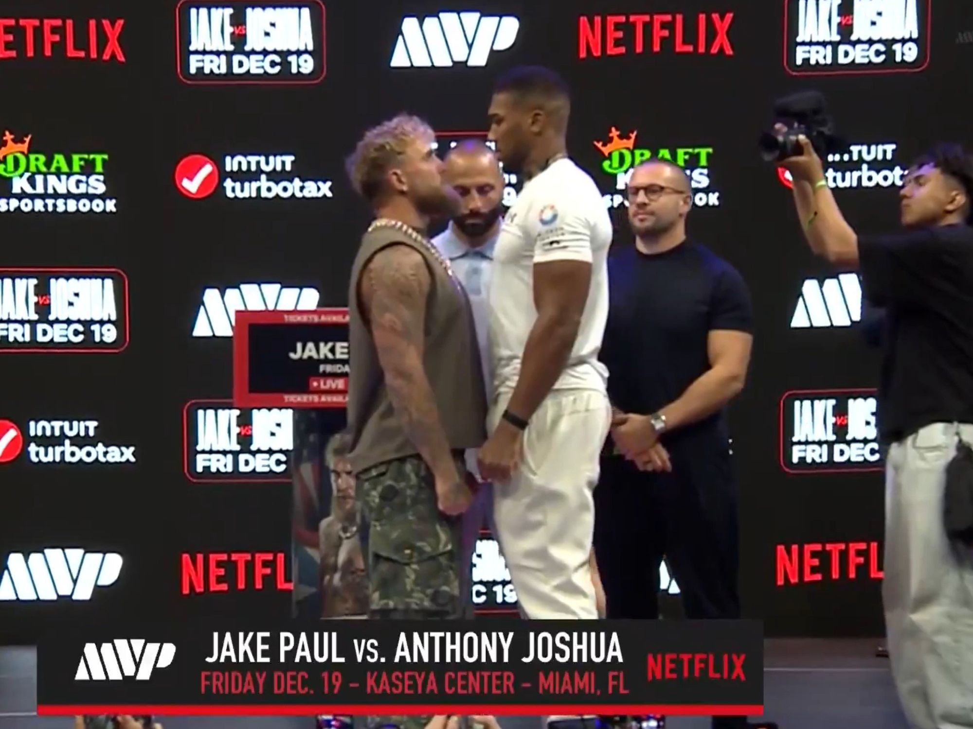 Anthony Joshua and Jake Paul's face-off ridiculed ahead of outrageous Miami fight