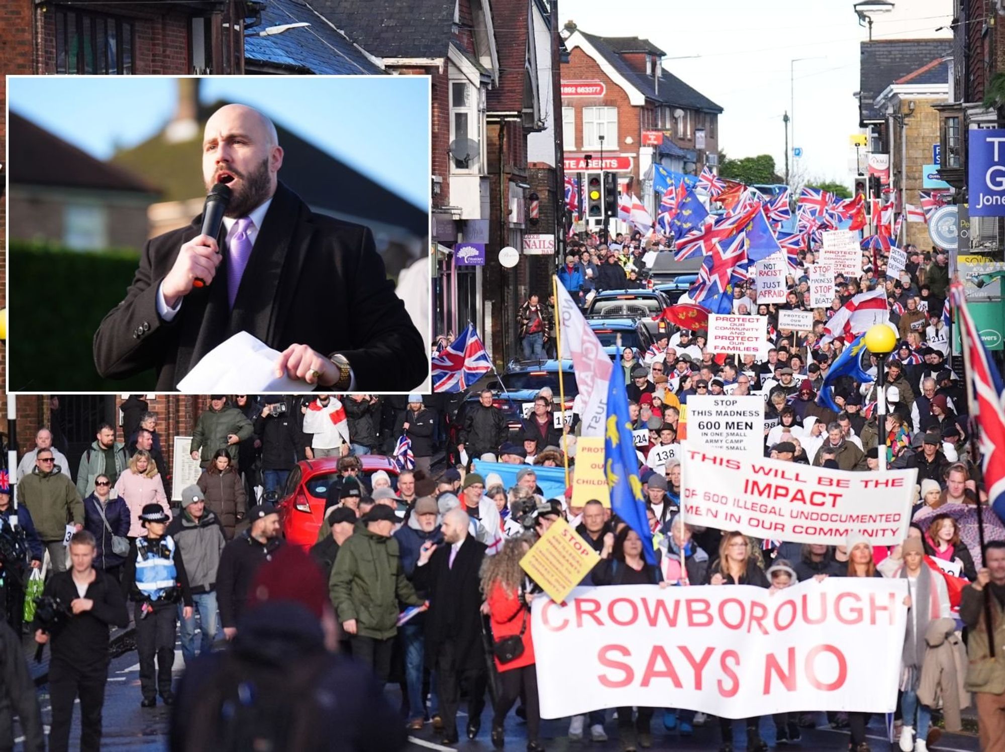 Anti-migrant protesters urged not to pay council tax if asylum seekers are housed in local milita...