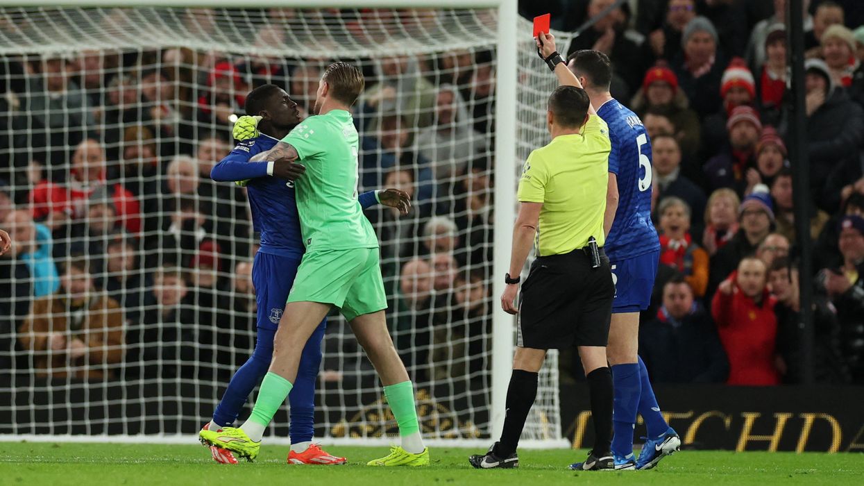 Why was Idrissa Gueye sent off for Everton? Bizarre scenes during Man Utd clash