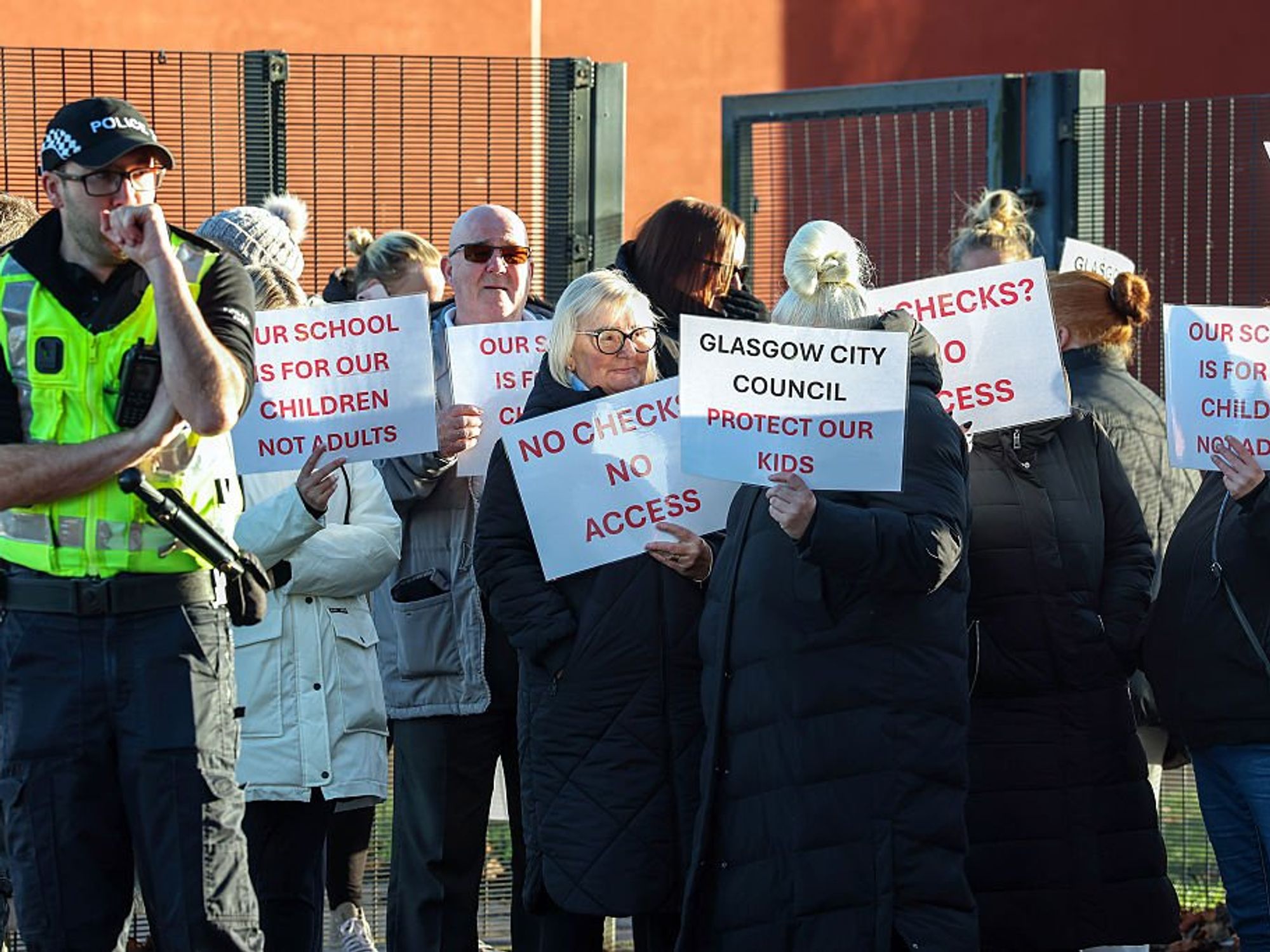 Migrants trying to learn English at primary school face 'protect our kids' protest