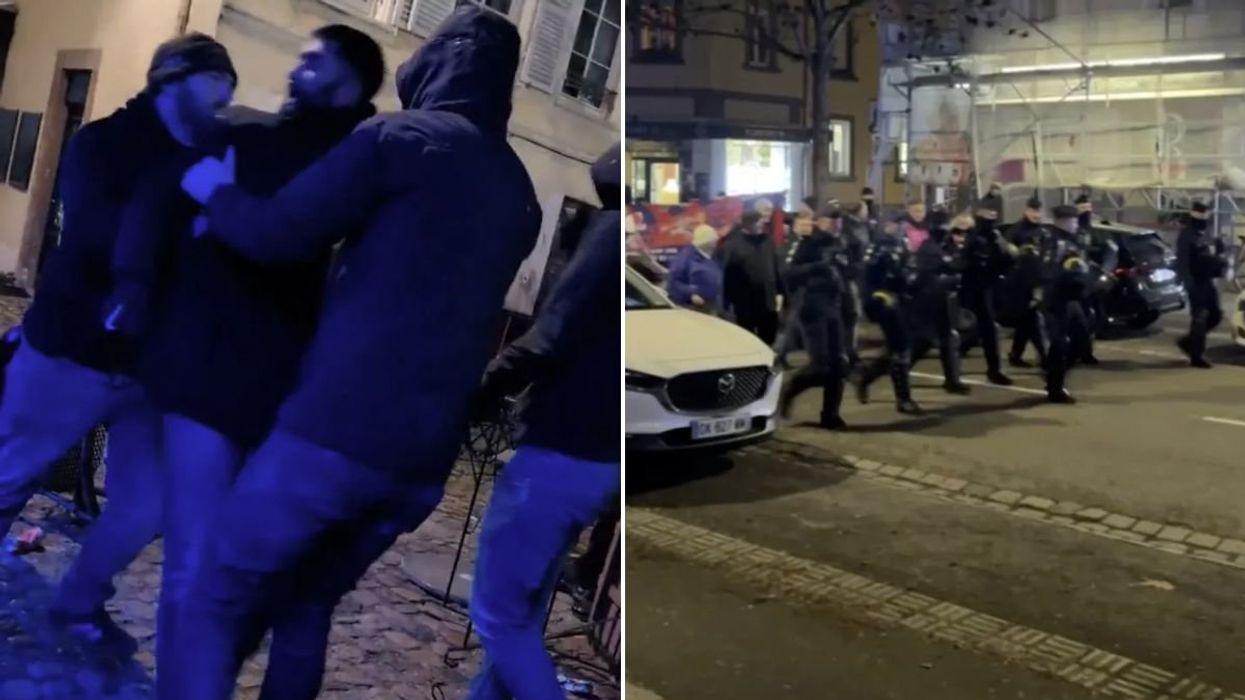 Crystal Palace fans clash with riot police as windows smashed and chairs thrown ahead of European tie