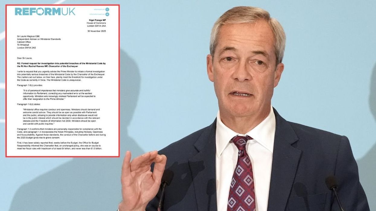 Nigel Farage reports Rachel Reeves to PM's ethics adviser after 'serious Budget breach' allegations