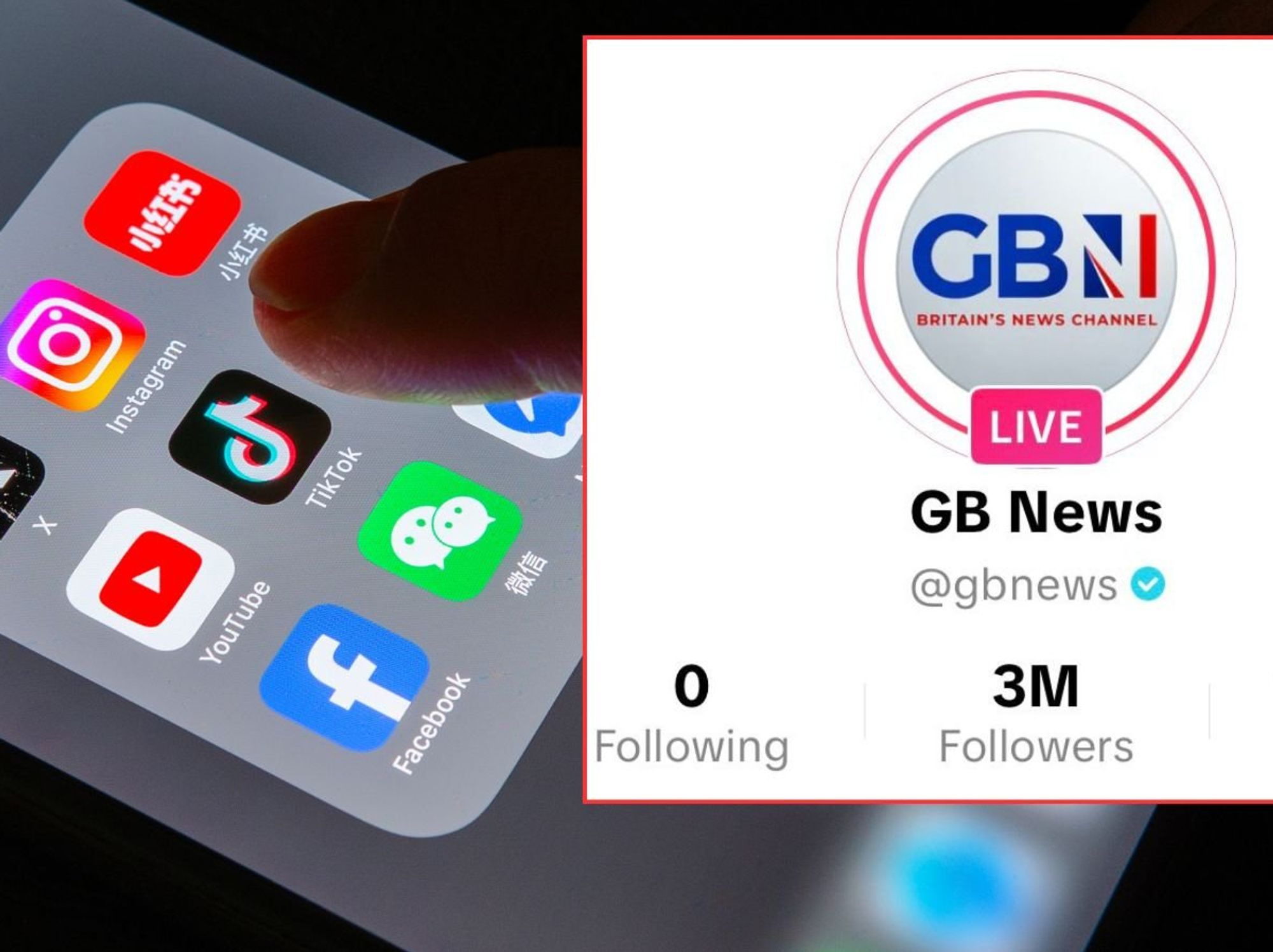 GB News hits three million followers on TikTok - more than 5,500 new followers every single day