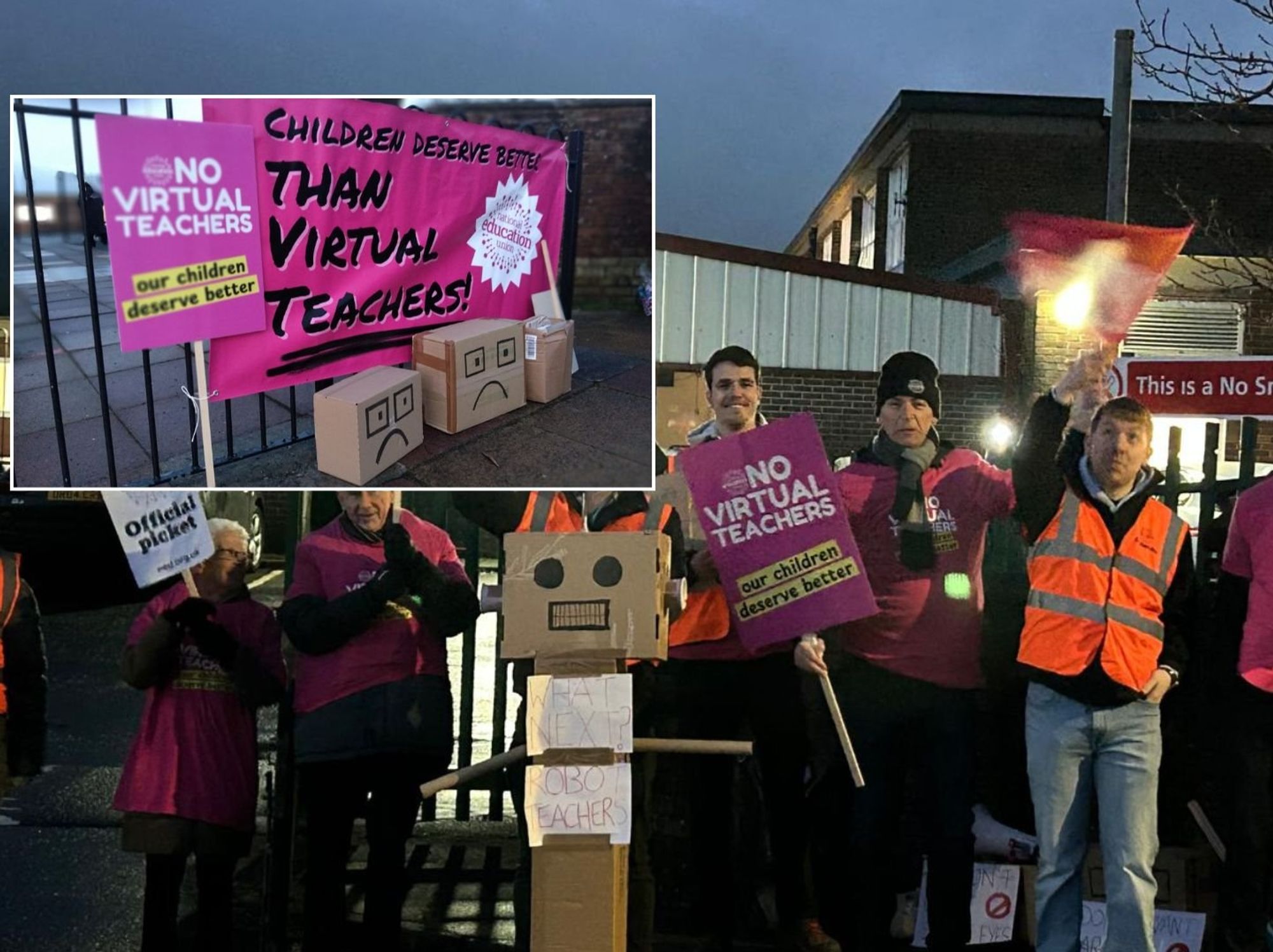 Teaching staff walk out over school's decision to hire 'virtual teacher' who lives more than 300 ...