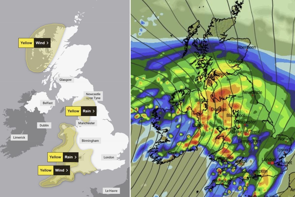 UK weather: Met Office issues set of yellow warnings as Britons face four days of chaos