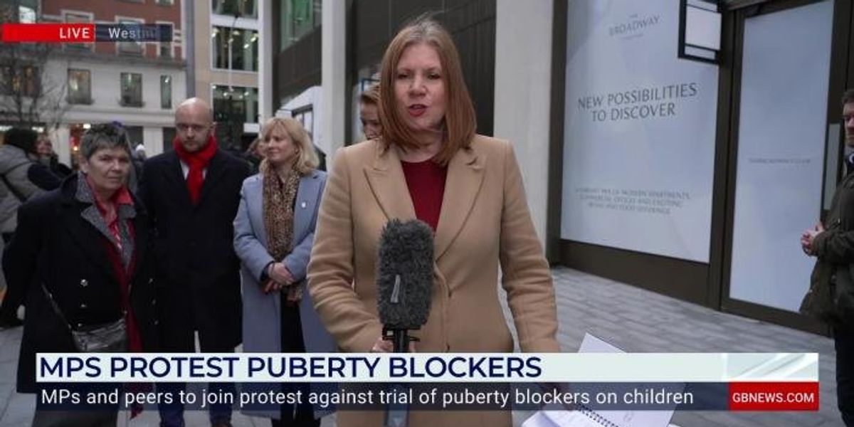 Sarah Pochin joins MPs at Westminster protest against puberty blocker trial Sarah Pochin joins MPs at Westminster protest against puberty blocker trial