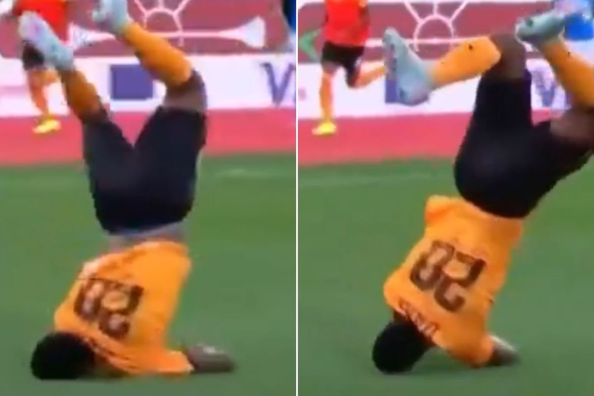 Football star lands on his NECK while celebrating goal at Africa Cup of Nations