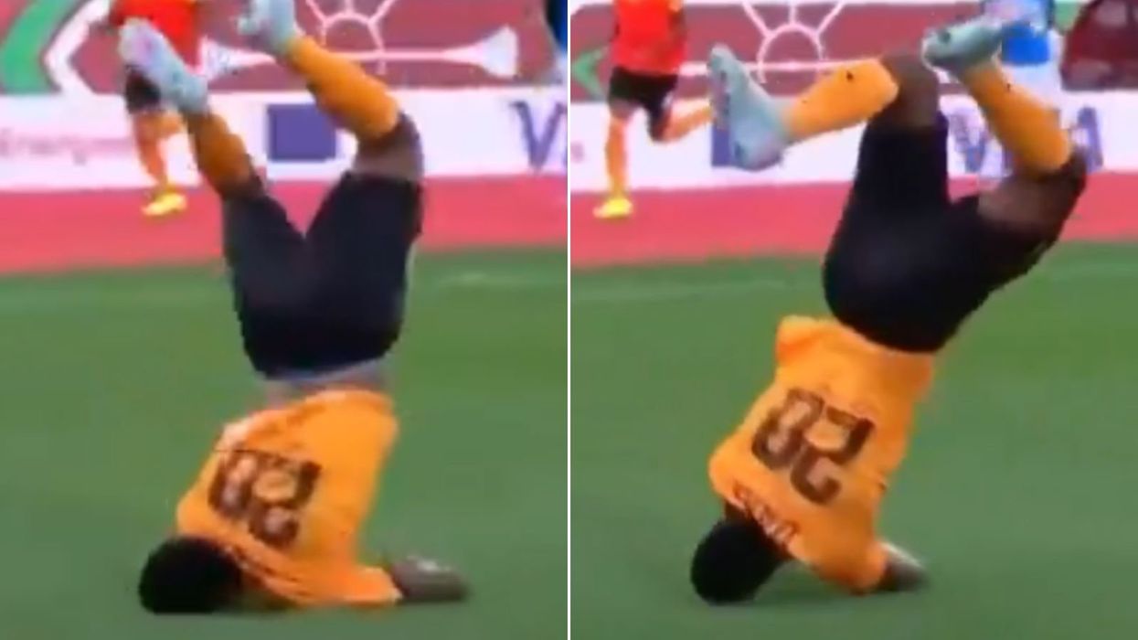 Football star lands on his NECK while celebrating goal at Africa Cup of Nations
