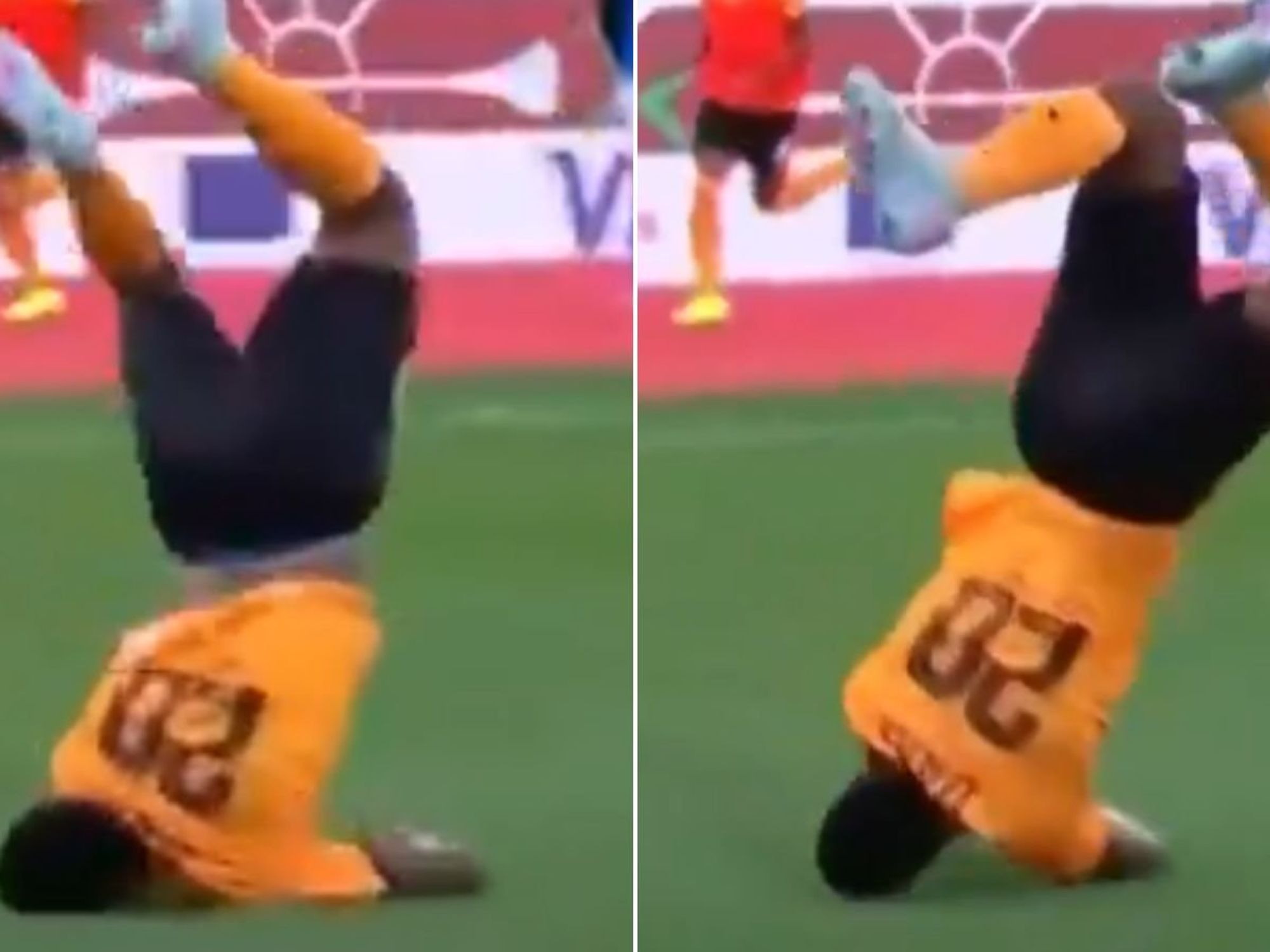 Football star lands on his NECK while celebrating goal at Africa Cup of Nations
