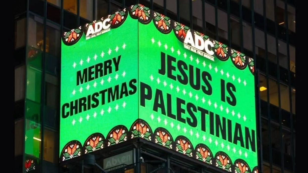'Jesus is Palestinian' billboard sparks fury after 'nonsense' message lights up iconic New York landmark