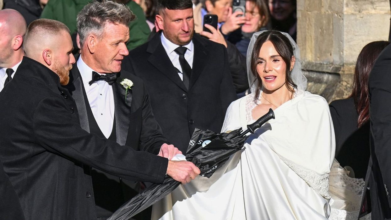 'Chaos' outside Adam Peaty and Holly Ramsay wedding as couple say 'I do' amid family dispute
