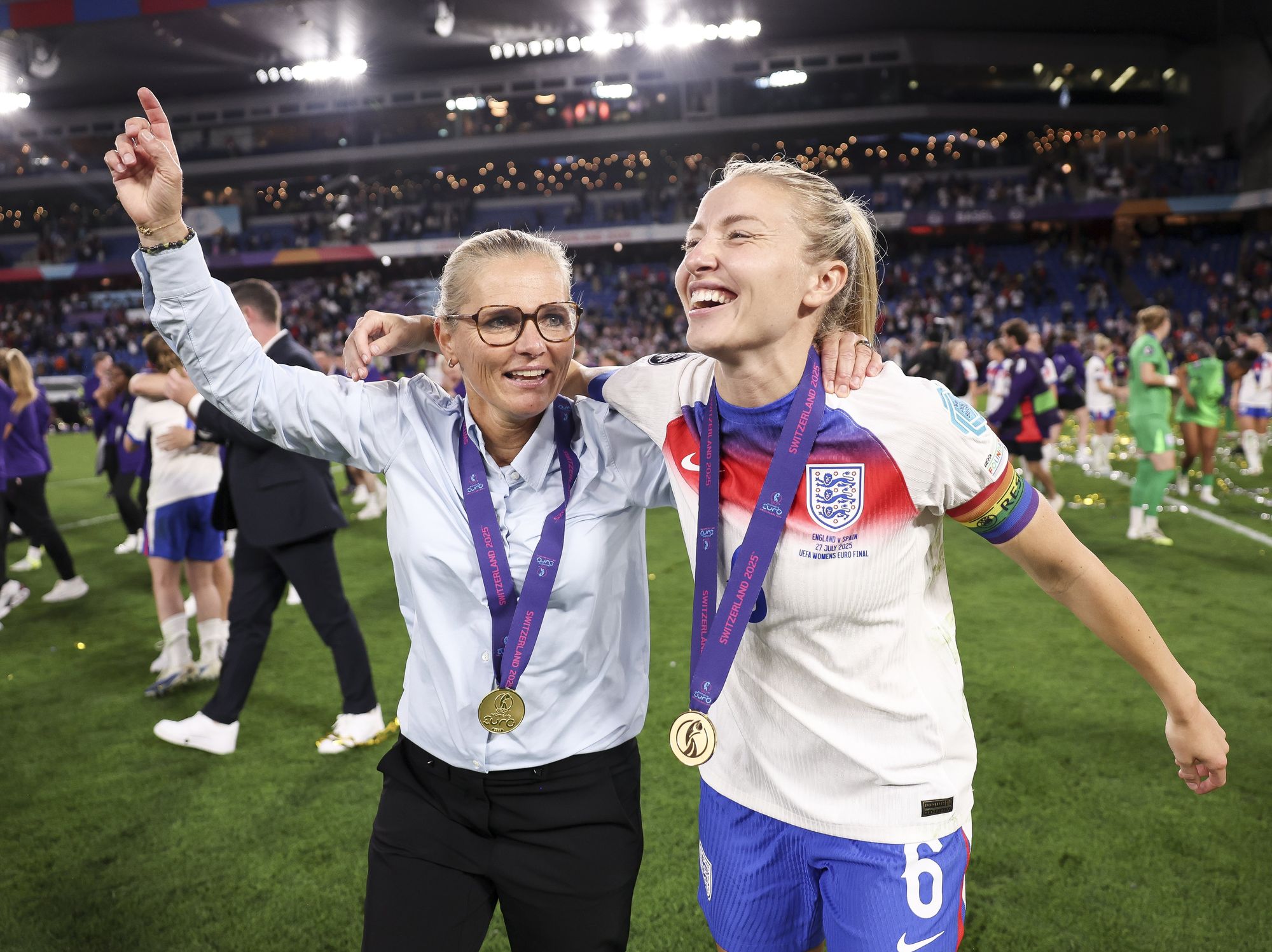 King bestows seven honours to mark Lionesses' historic success as Sarina Wiegman made honorary dame