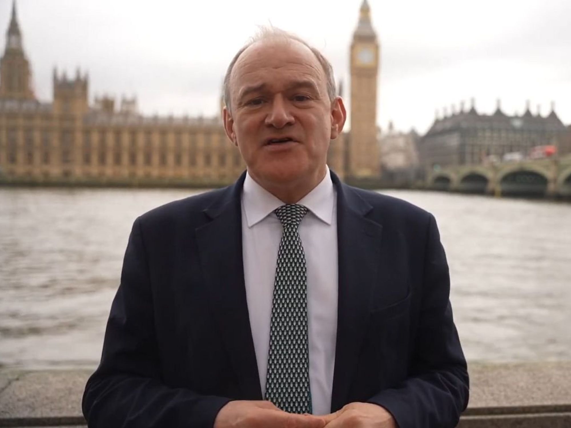 Ed Davey vows to defeat Nigel Farage and swipes at Donald Trump in New Year message