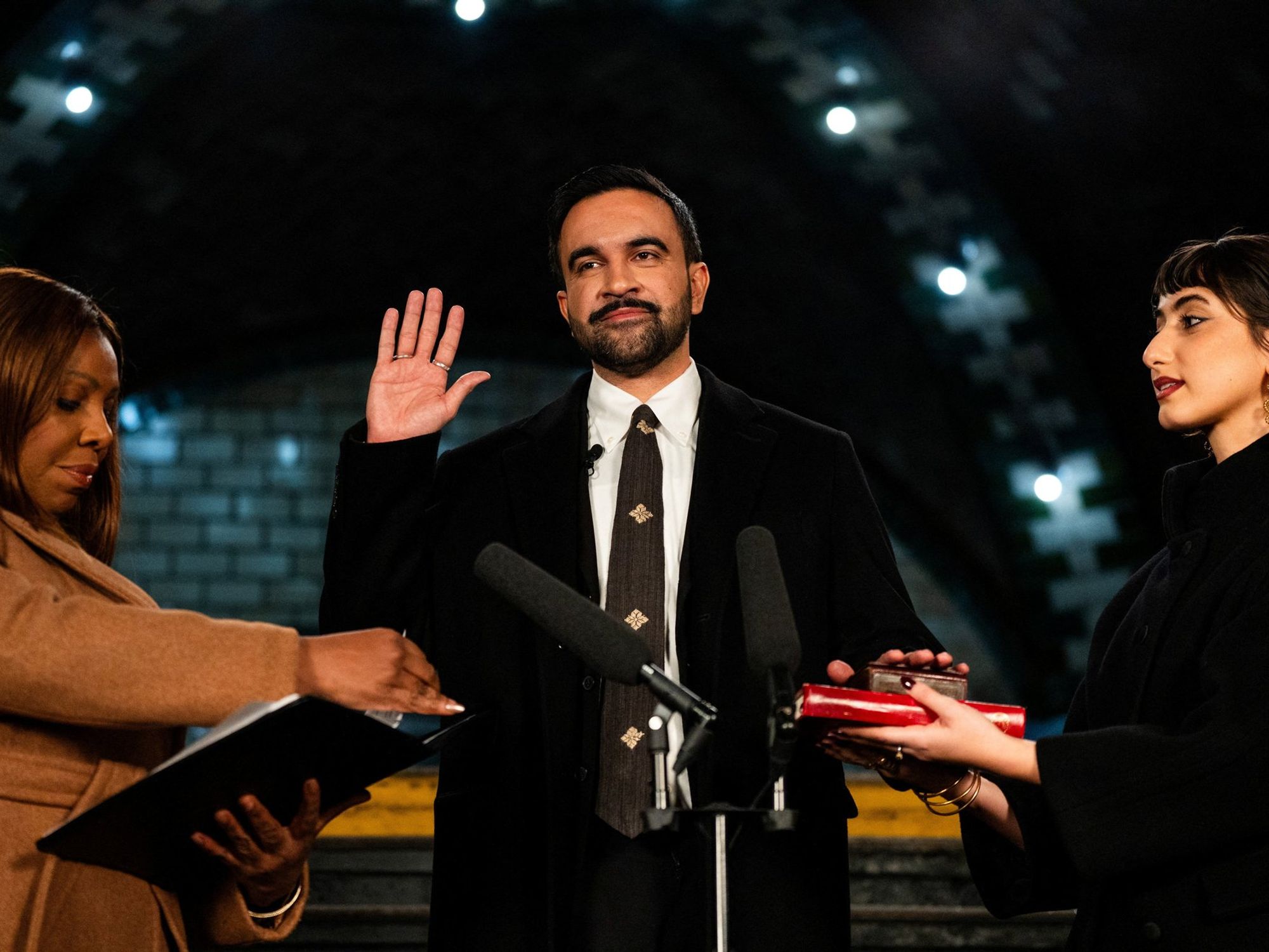 Zohran Mamdani sworn in as New York City's first Muslim mayor - and uses Koran