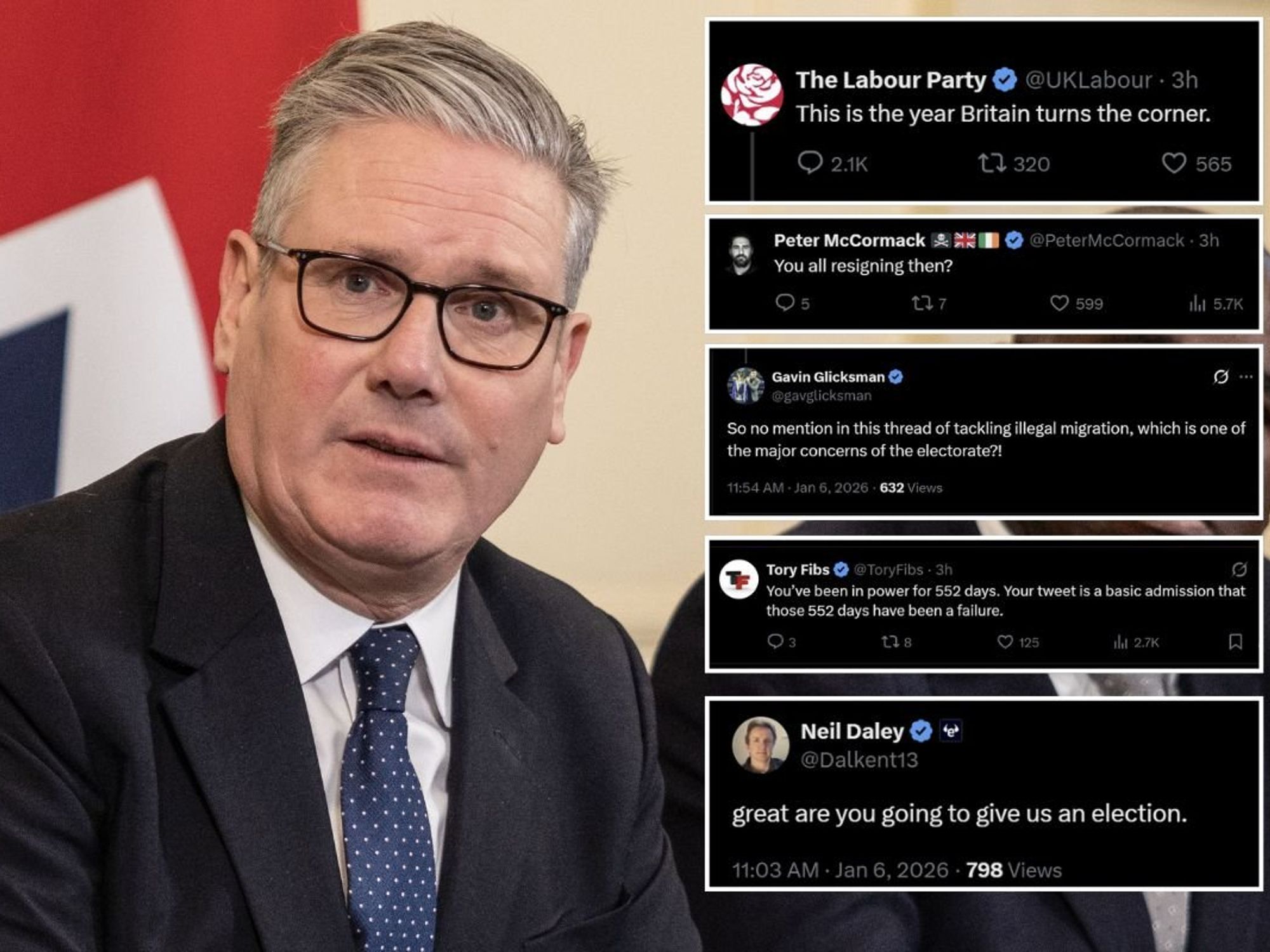 Labour mocked over 'UK turning corner' post as small boats crisis left out of list of policies