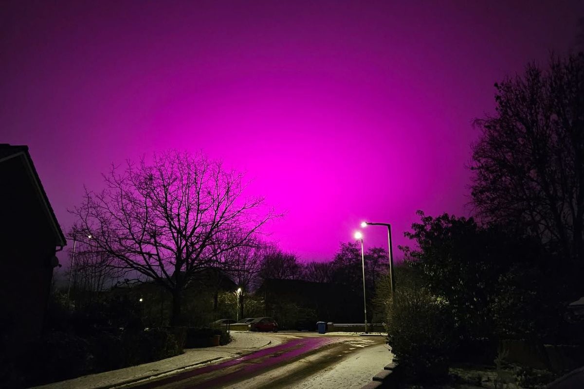 Birmingham sky mysteriously turns pink in incredible images on night when Storm Goretti engulfs Britain