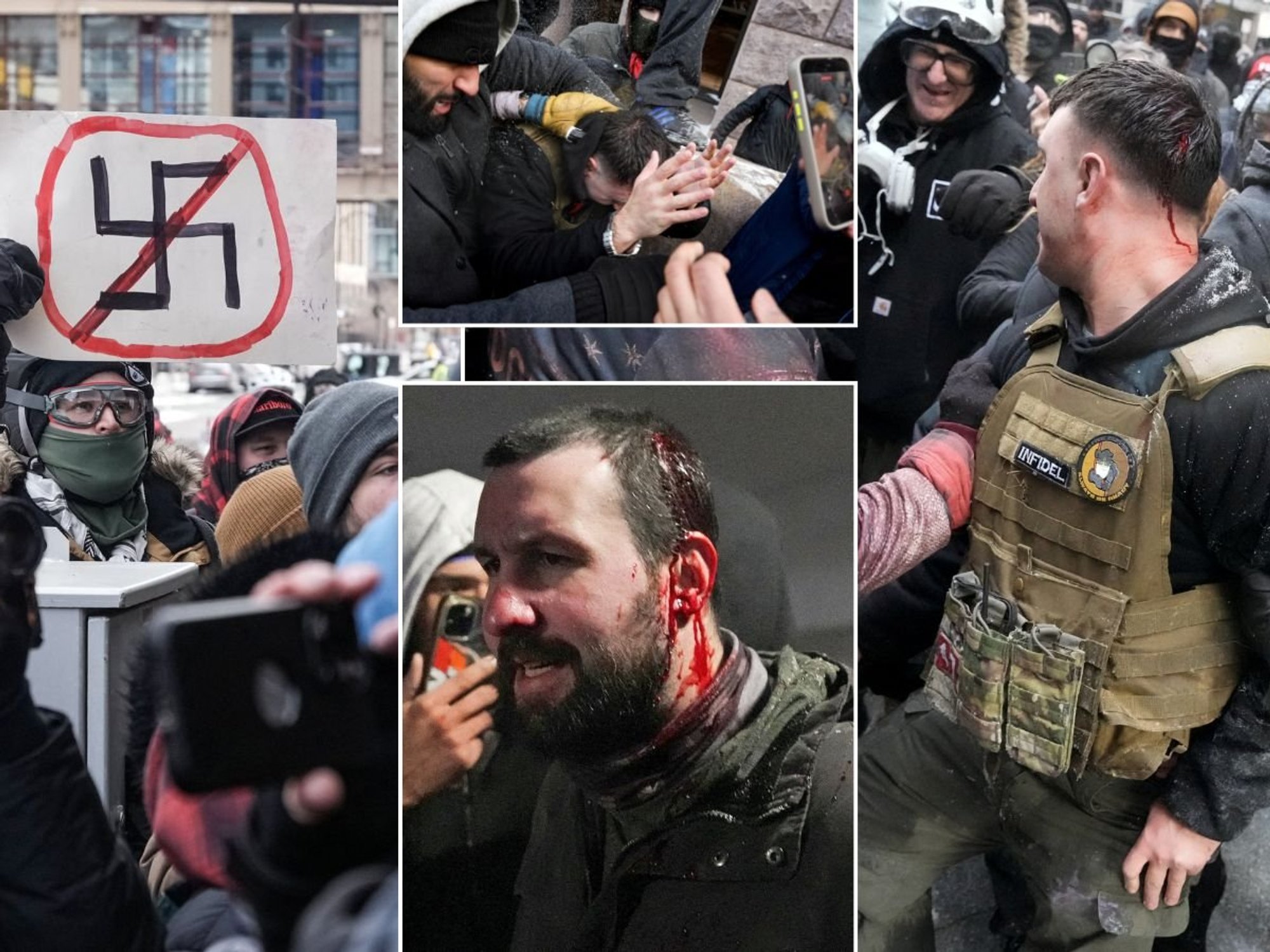 Violent clashes break out in Minnesota as anti-Ice activist accused of attempting to stab counter...