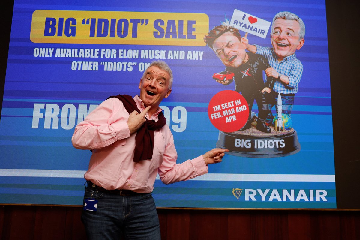 Ryanair boss hands Elon Musk remarkable offer after X CEO threatens to buy airline amid spat