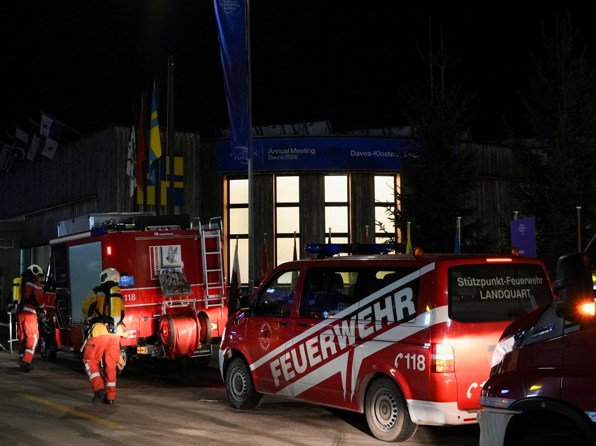 Davos evacuated as firefighters rush to scene following Donald Trump's bombshell trade threat U-turn