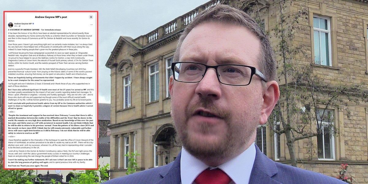 Andrew Gwynne triggers Gorton by-election to pave way for Andy Burnham’s return Andrew Gwynne triggers Gorton by-election to pave way for Andy Burnham’s return