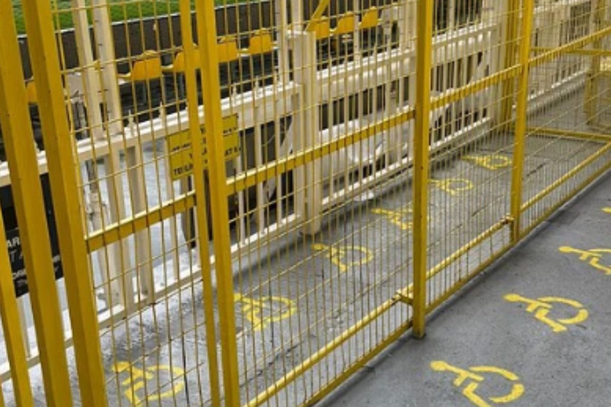 Disabled Aston Villa fans forced to watch Europa League match in distressing conditions from yellow cage
