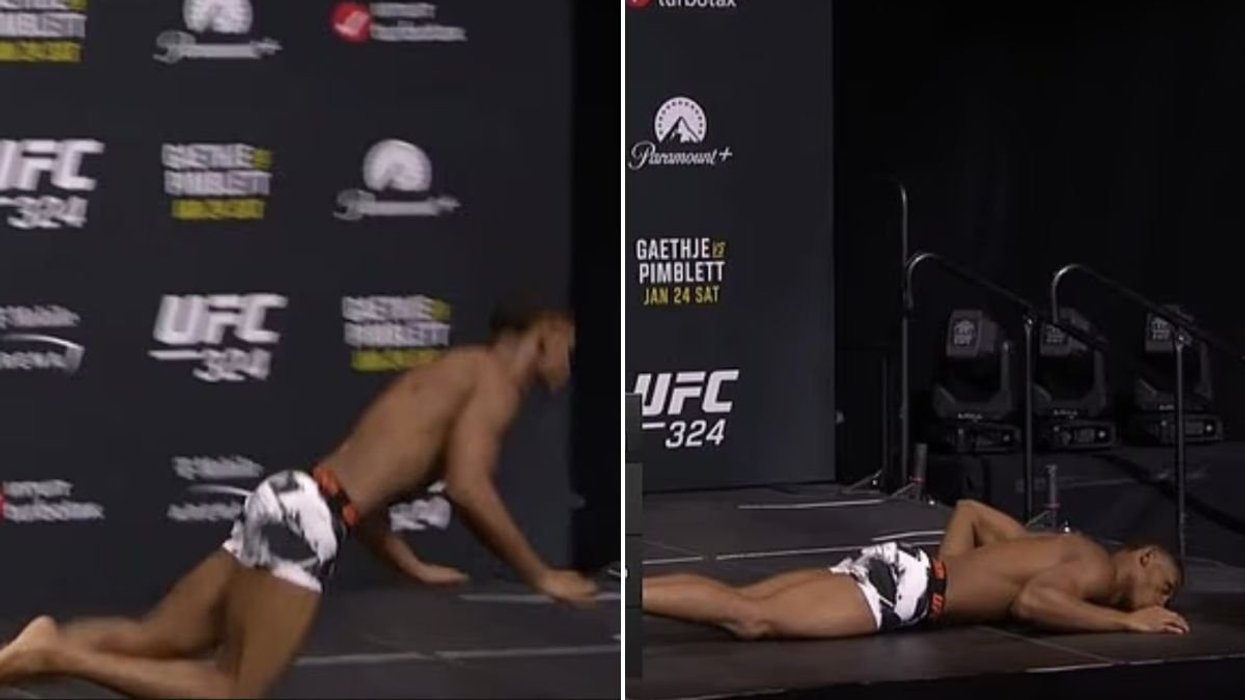 UFC star terrifyingly collapses on stage on live TV just hours before fight