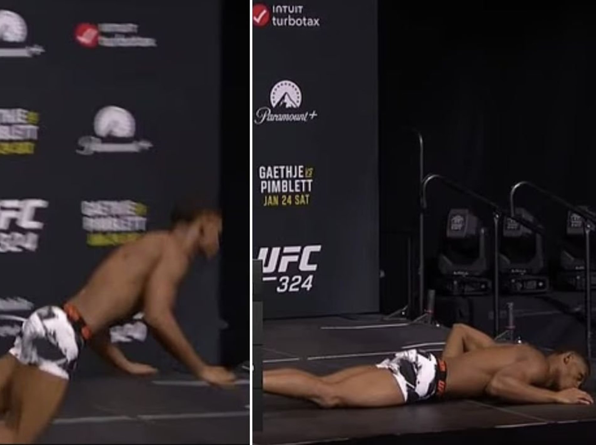 UFC star terrifyingly collapses on stage on live TV just hours before fight