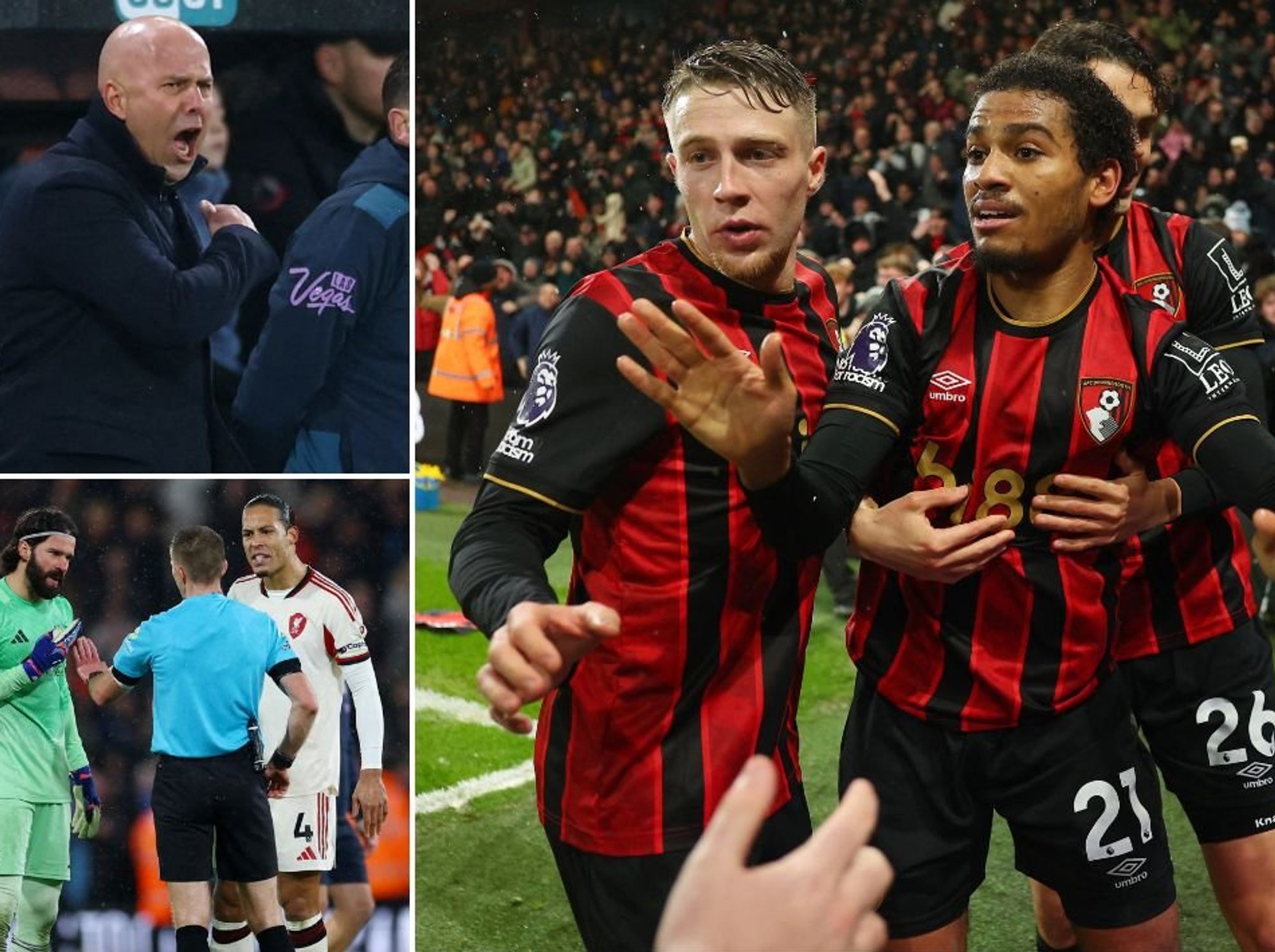 Liverpool beaten by 95th-minute Bournemouth winner in five-goal thriller to give Arne Slot huge headache