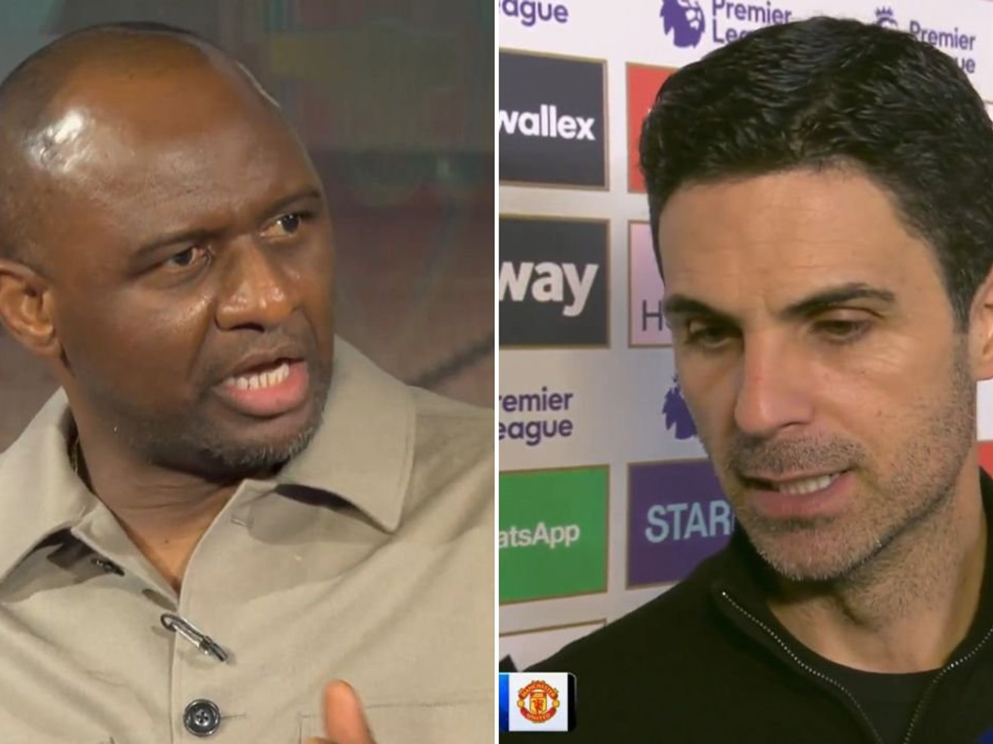 Mikel Arteta reacts after brutal Patrick Vieira criticism following Arsenal defeat to Man Utd